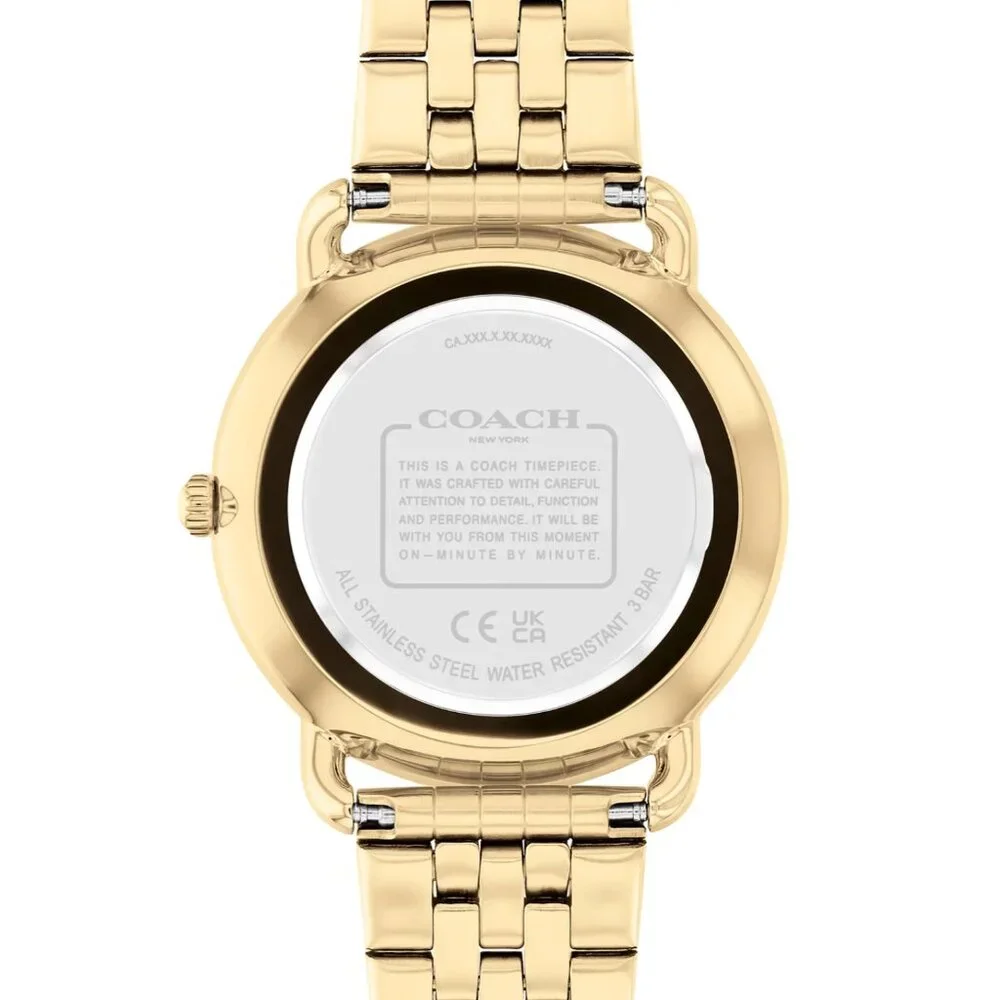 🐎Coach New York Women's Gold-Tone Black Dial Bracelet Watch